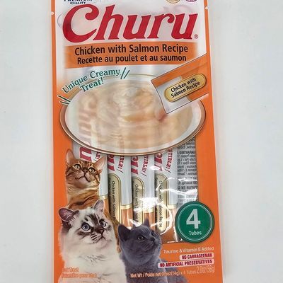 CHURU GATO POLLO CON SALMON 14 GR X 4 (U)