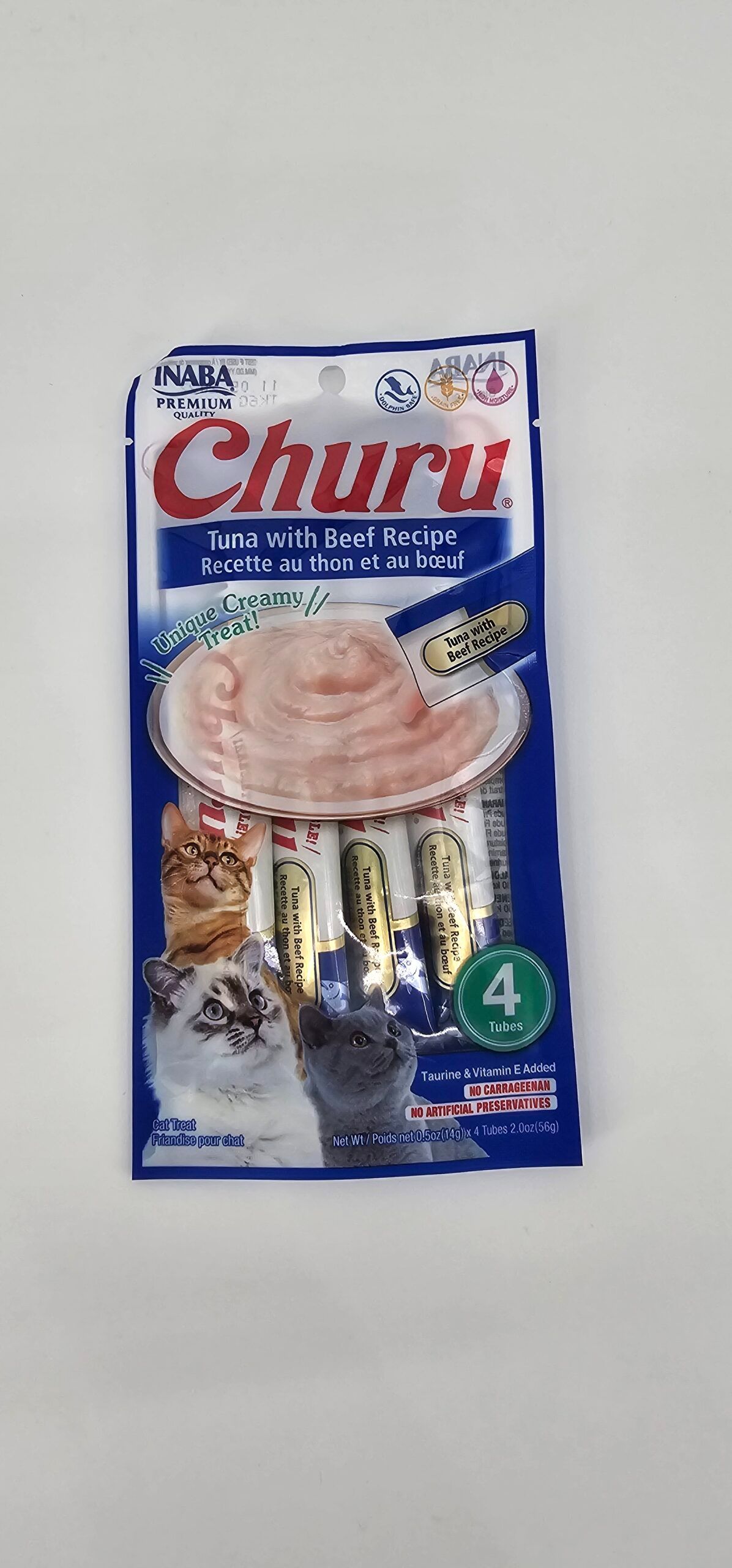 CHURU GATO ATUN CON CARNE 14 GR X 4 (U)