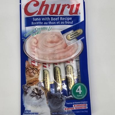 CHURU GATO ATUN CON CARNE 14 GR X 4 (U)