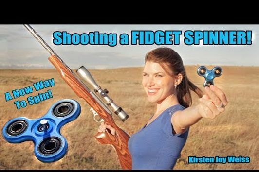 Shooting A Fidget Spinner!? - A New Way To Spin | Trick Shots