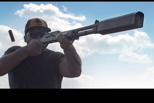 Shooting Clays in Slow Motion with the World's First* Shotgun Silencer