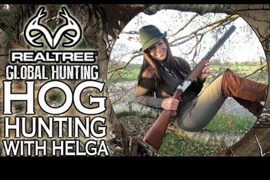 Hunting Wild Boar with Miss Hunter of Germany 'Helga Wimmer'