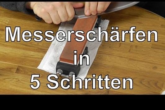 Messer schärfen auf Schleifsteinen in 5 Schritten - Anleitung: Messer richtig scharf schleifen