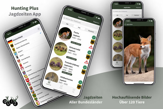 Hunting Plus - Die Jagdzeiten App für iOS und Android