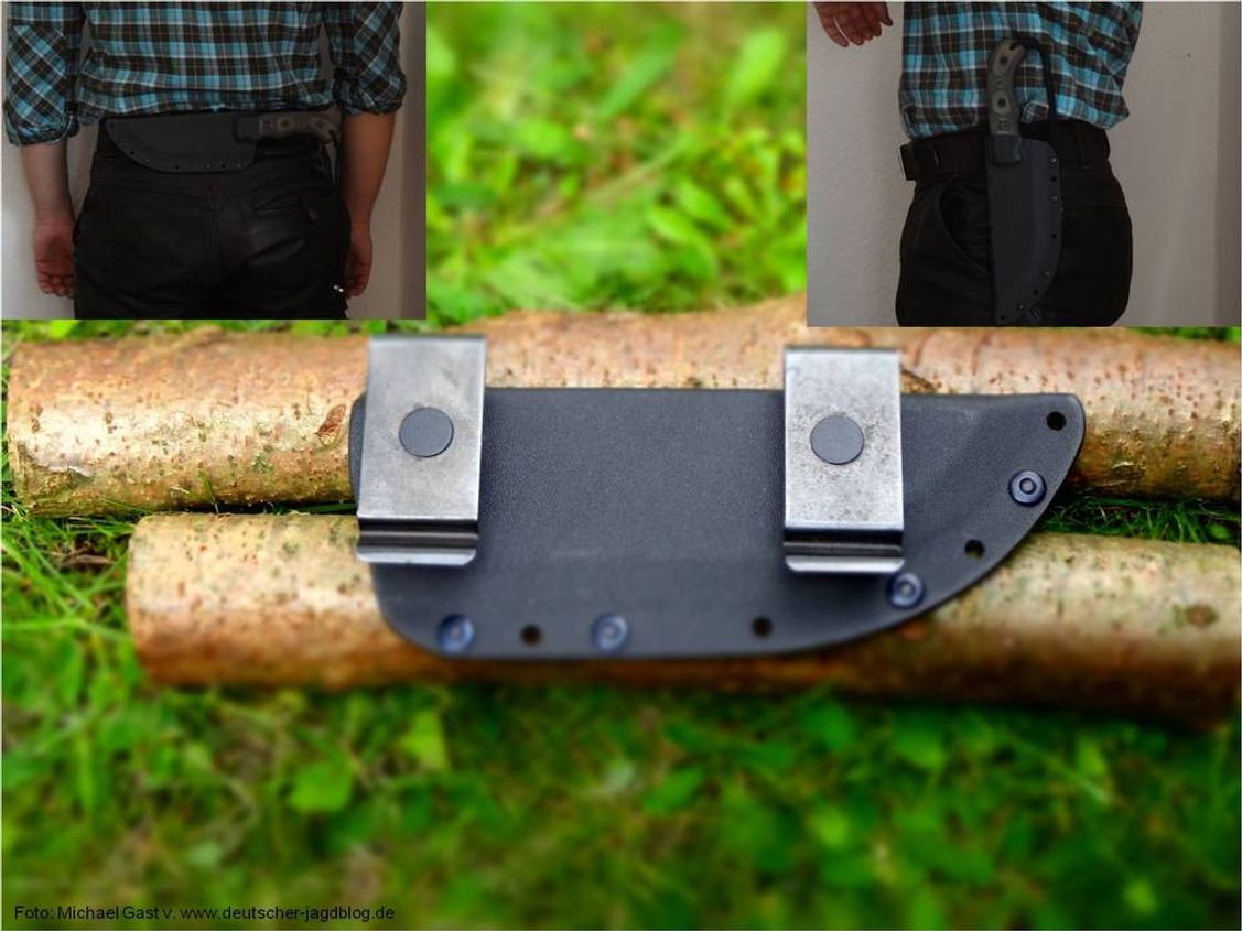 Trageweise des Tom Brown Tracker Knife