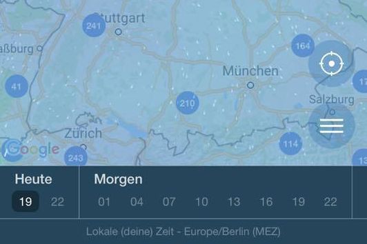 App Windy - LIVE TIME Wind Prognosen 