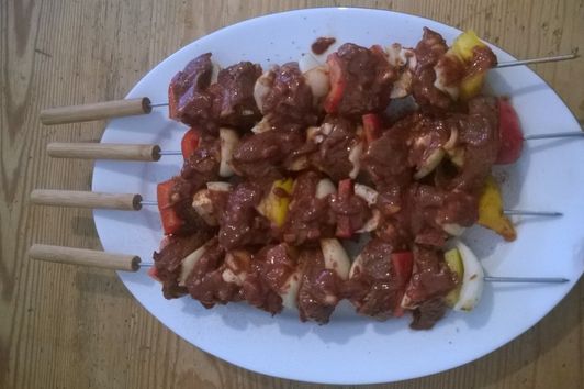 Rezept: Wildschweinschaschlik vom Grill