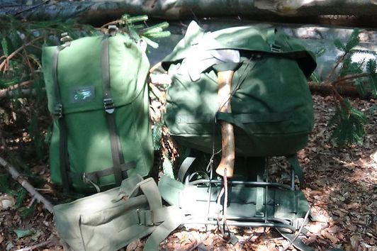 Lastenkraxe der schwedischen Armee ein Low Buget Rucksack