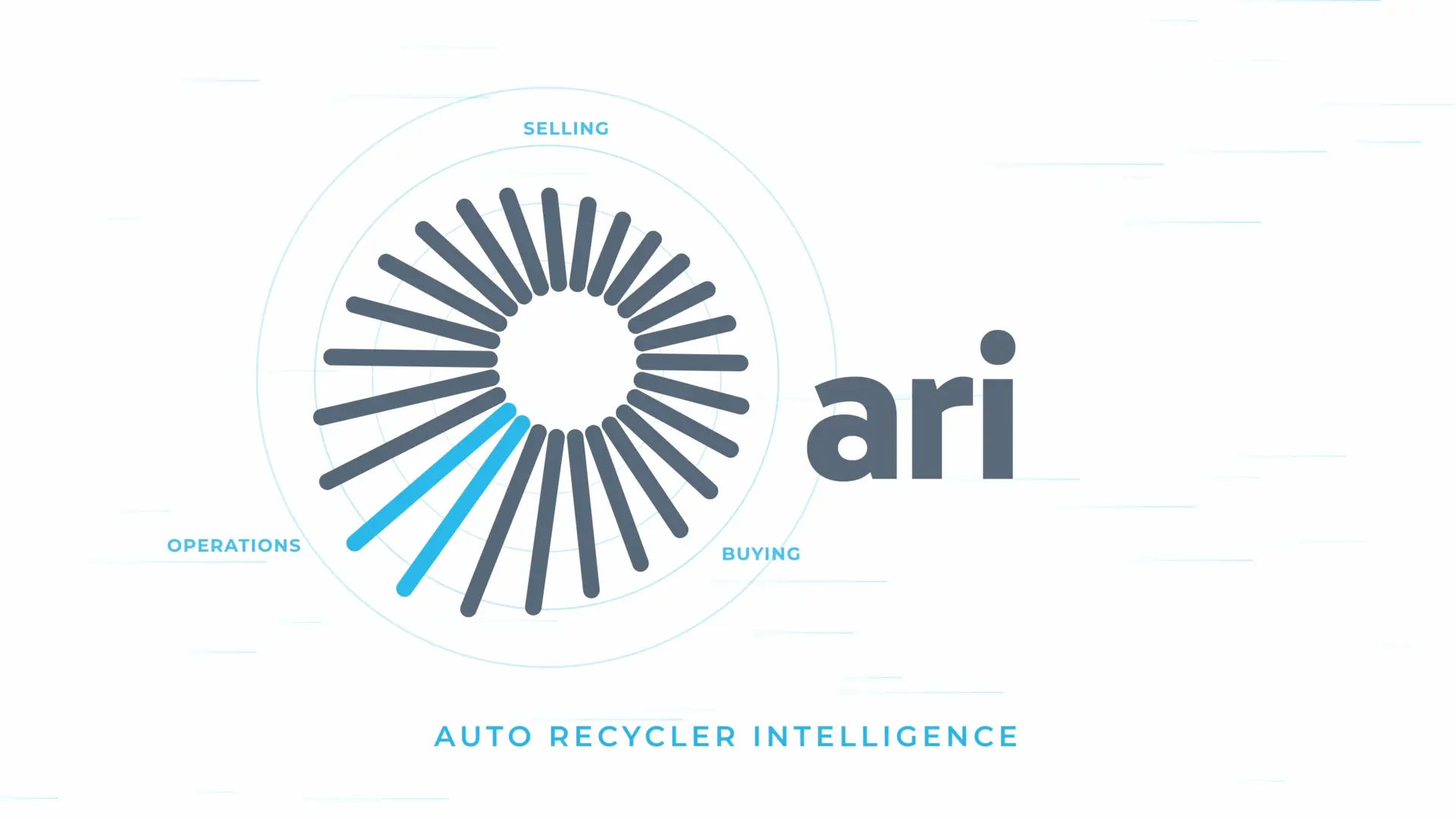 Cinematic brand reveal for ari (Auto Recycler Intelligence) showcasing AI-driven automotive recycling
