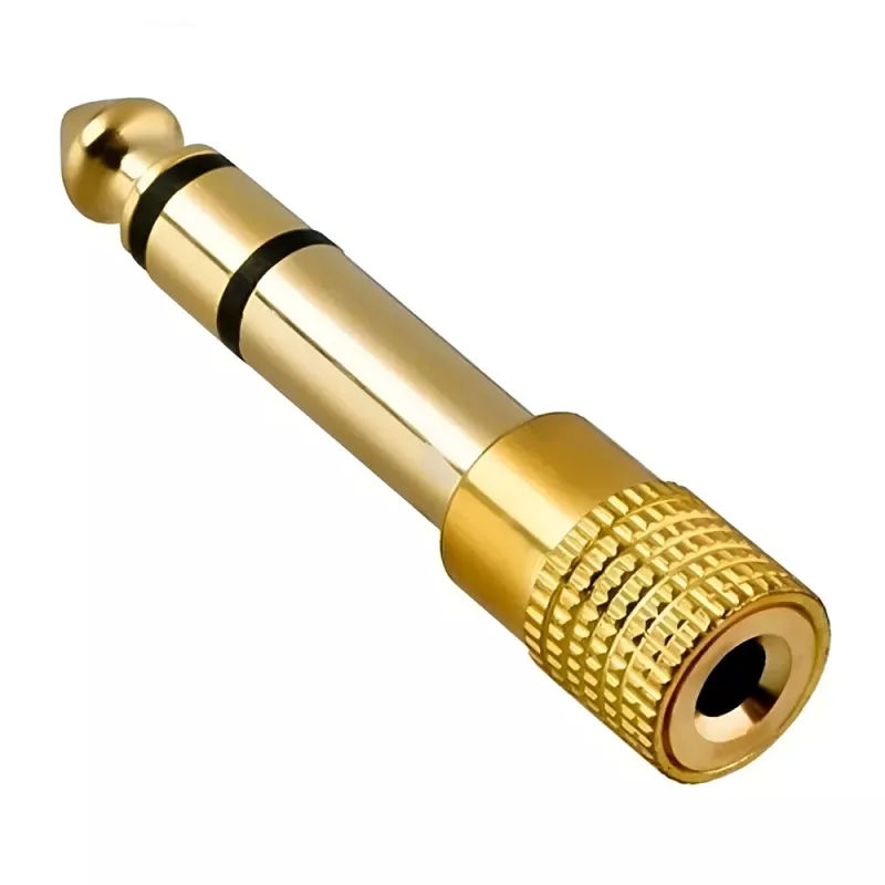 Αντάπτορας 6.35mm Σε 3.5mm Stereo Gold Metal Adapter HQ Αντάπτορας 6.35mm Σε 3.5mm Stereo Gold Metal Adapter HQ