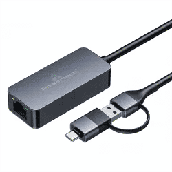 Αντάπτορας USB-C & USB-A Σε Ethernet 1Gbps Γκρι Μεταλλικός Powertech PTR-0149 Αντάπτορας USB-C & USB-A Σε Ethernet 1Gbps Γκρι Μεταλλικός Powertech PTR-0149