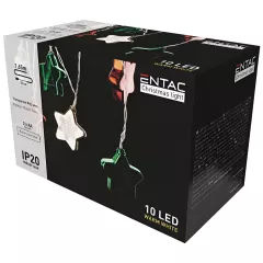 Χριστουγεννιάτικα Φωτάκια Αστέρια LED Πολύχρωμα 10 Θερμό 1.65m Μπαταρίας Entac Χριστουγεννιάτικα Φωτάκια Αστέρια LED Πολύχρωμα 10 Θερμό 1.65m Μπαταρίας Entac