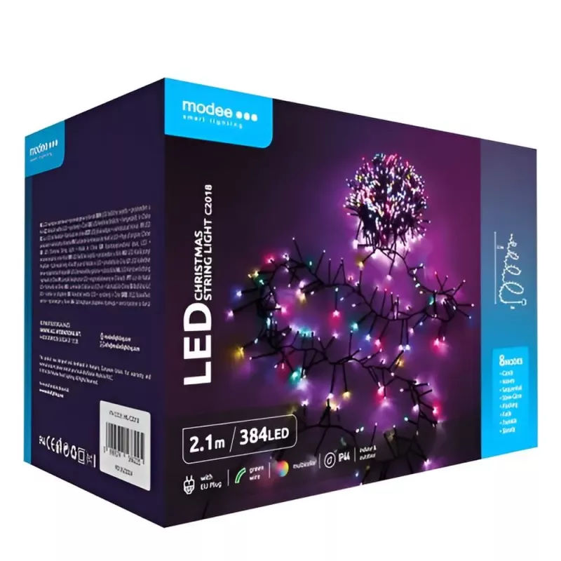Χριστουγεννιάτικα Φωτάκια LED RGB 384 Πολύχρωμα 2.1m IP44 Modee