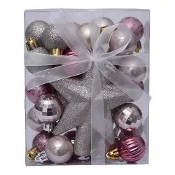 Χριστουγεννιάτικες Μπάλες 3cm Ασημί Ροζ Full Set Με Αστέρι 30τμχ Artezan Χριστουγεννιάτικες Μπάλες 3cm Ασημί Ροζ Full Set Με Αστέρι 30τμχ Artezan