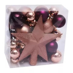 Χριστουγεννιάτικες Μπάλες 3–8cm Χρυσό Μωβ Full Set Με Αστέρι 52τμχ Artezan Χριστουγεννιάτικες Μπάλες 3–8cm Χρυσό Μωβ Full Set Με Αστέρι 52τμχ Artezan