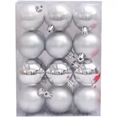 Χριστουγεννιάτικες Μπάλες 5cm Ασημί Σετ 24 Τεμαχίων Artezan Χριστουγεννιάτικες Μπάλες 5cm Ασημί Σετ 24 Τεμαχίων Artezan
