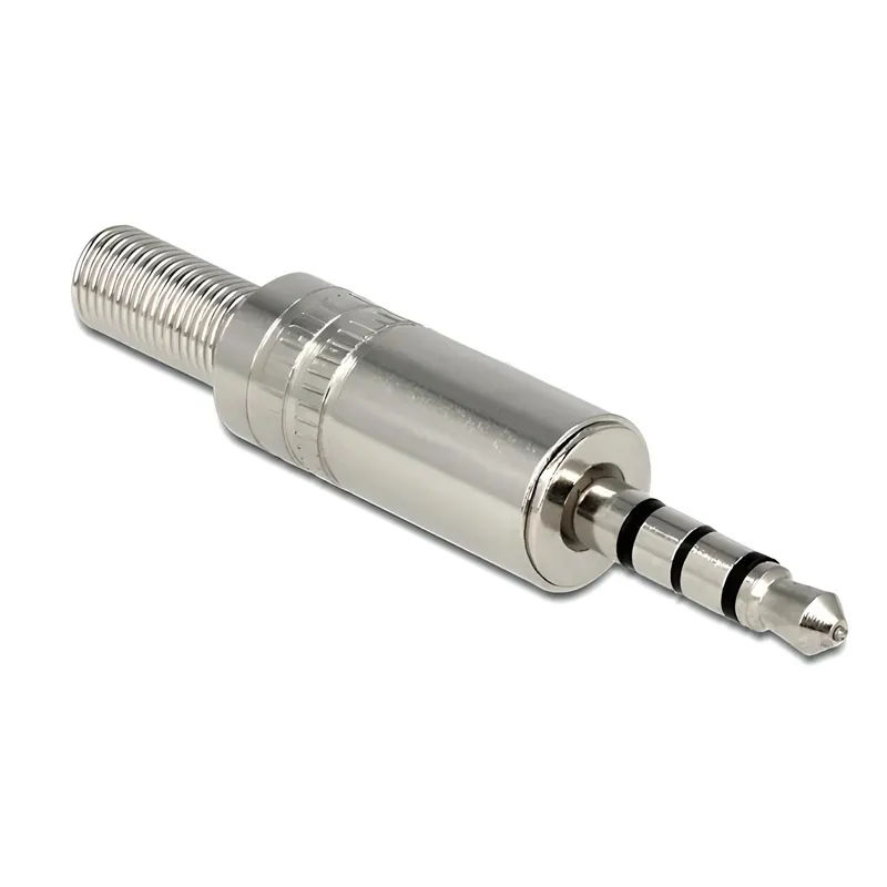 Βύσμα 3.5mm Stereo 4pin Μεταλλικό Ασημί Με Bend Protection DELOCK Βύσμα 3.5mm Stereo 4pin Μεταλλικό Ασημί Με Bend Protection DELOCK
