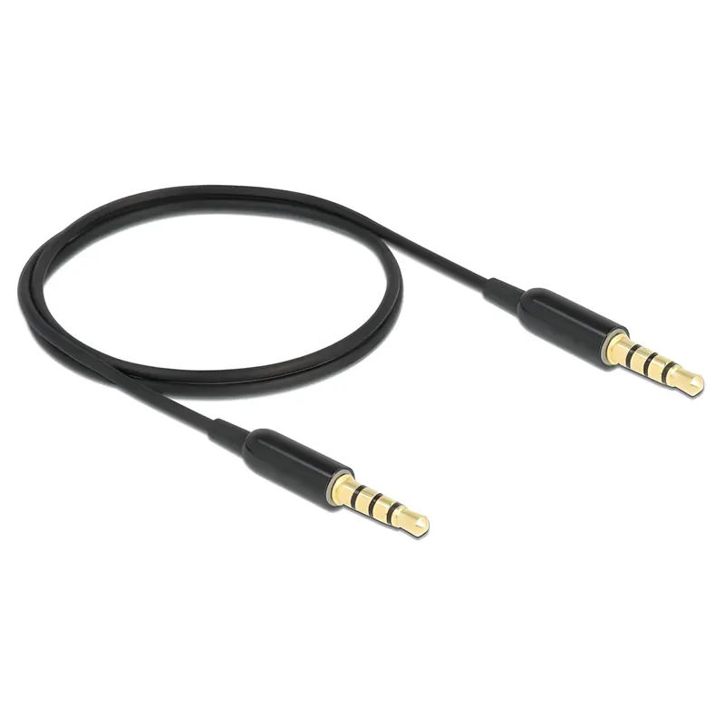 Καλώδιο Ήχου 3.5mm 4-Pin CTIA 66075 0.5m 32AWG Μαύρο DELOCK Καλώδιο Ήχου 3.5mm 4-Pin CTIA 66075 0.5m 32AWG Μαύρο DELOCK