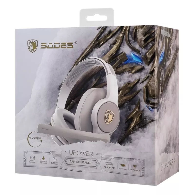 Gaming Headset Γκρι 3.5mm 40mm Drivers SADES UPOWER Gaming Headset Γκρι 3.5mm 40mm Drivers SADES UPOWER