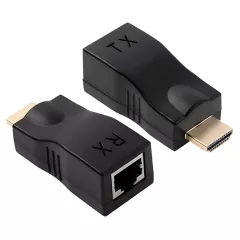 HDMI Extender Adapter Αρσενικό Σε RJ-45 Θηλυκό Μαύρο Έως 30m HDMI Extender Adapter Αρσενικό Σε RJ-45 Θηλυκό Μαύρο Έως 30m
