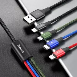 Καλώδιο Φόρτισης 3 Σε 1 USB To 2x Lightning / Type-C / micro USB Cable 3.5A 1.2m Baseus CA1T4-A01 Καλώδιο Φόρτισης 3 Σε 1 USB To 2x Lightning / Type-C / micro USB Cable 3.5A 1.2m Baseus CA1T4-A01