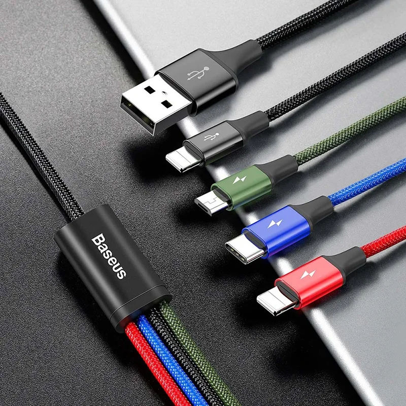 Καλώδιο Φόρτισης 3-Σε-1 USB To Lightning / Type-C / micro USB Cable 3.5A 1.2m Baseus CA1T4-A01 Καλώδιο Φόρτισης 3-Σε-1 USB To Lightning / Type-C / micro USB Cable 3.5A 1.2m Baseus CA1T4-A01