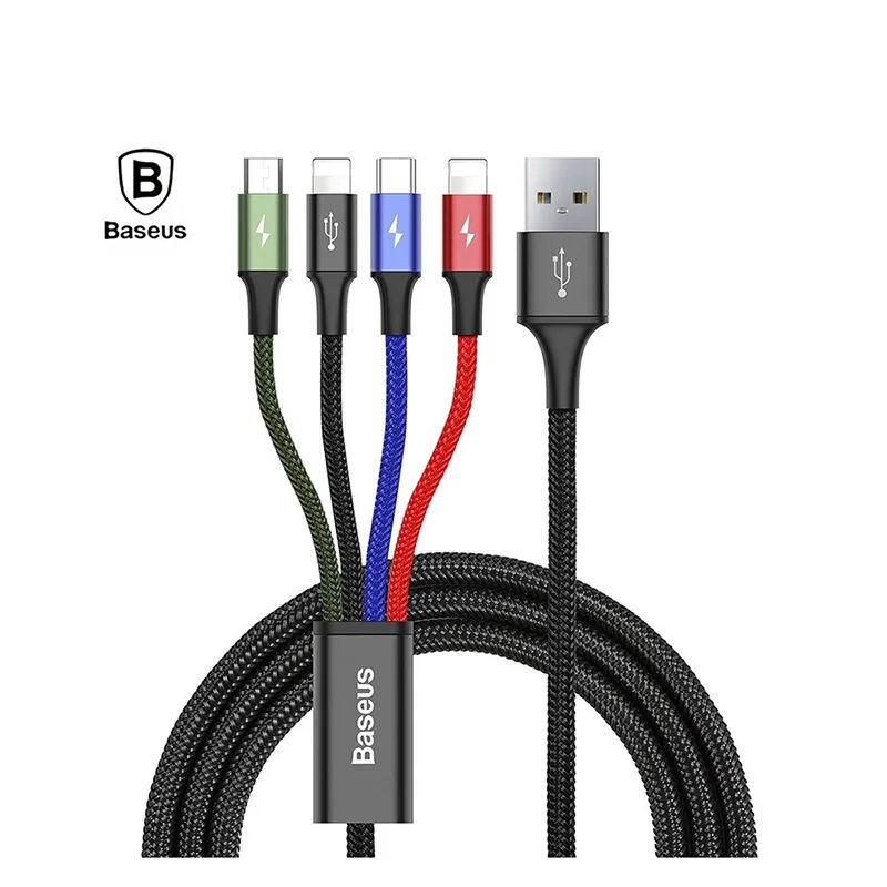 Καλώδιο Φόρτισης 3-Σε-1 USB To Lightning / Type-C / micro USB Cable 3.5A 1.2m Baseus CA1T4-A01 Καλώδιο Φόρτισης 3-Σε-1 USB To Lightning / Type-C / micro USB Cable 3.5A 1.2m Baseus CA1T4-A01