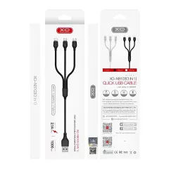 Καλώδιο USB-A Φόρτισης 3 σε 1 2.1A 1m Μαύρο XO NB103 Καλώδιο USB-A Φόρτισης 3 σε 1 2.1A 1m Μαύρο XO NB103