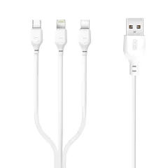 Καλώδιο USB-A Φόρτισης 3 σε 1 2A 1m Λευκό XO NB103 Καλώδιο USB-A Φόρτισης 3 σε 1 2A 1m Λευκό XO NB103