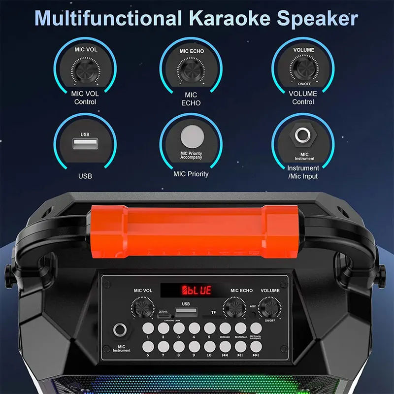 Σύστημα Karaoke 2 Ασύρματα Μικρόφωνα & LED 15Watt JYX T17-T Karaoke 2 Ασύρματα Μικρόφωνα & LED 15Watt JYX T17-T