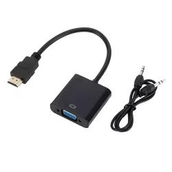 Μετατροπέας HDMI Σε VGA Με Ήχο Καλώδιο 0.2m Μαύρο Μετατροπέας HDMI Σε VGA Με Ήχο Καλώδιο 0.2m Μαύρο