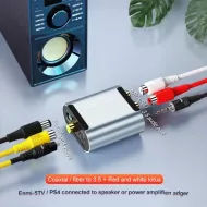 Μετατροπέας Ήχου Οπτικών Ινών Σε RCA & 3.5mm Με Μεταλλικό Πλαίσιο Μετατροπέας Ήχου Οπτικών Ινών Σε RCA & 3.5mm Με Μεταλλικό Πλαίσιο