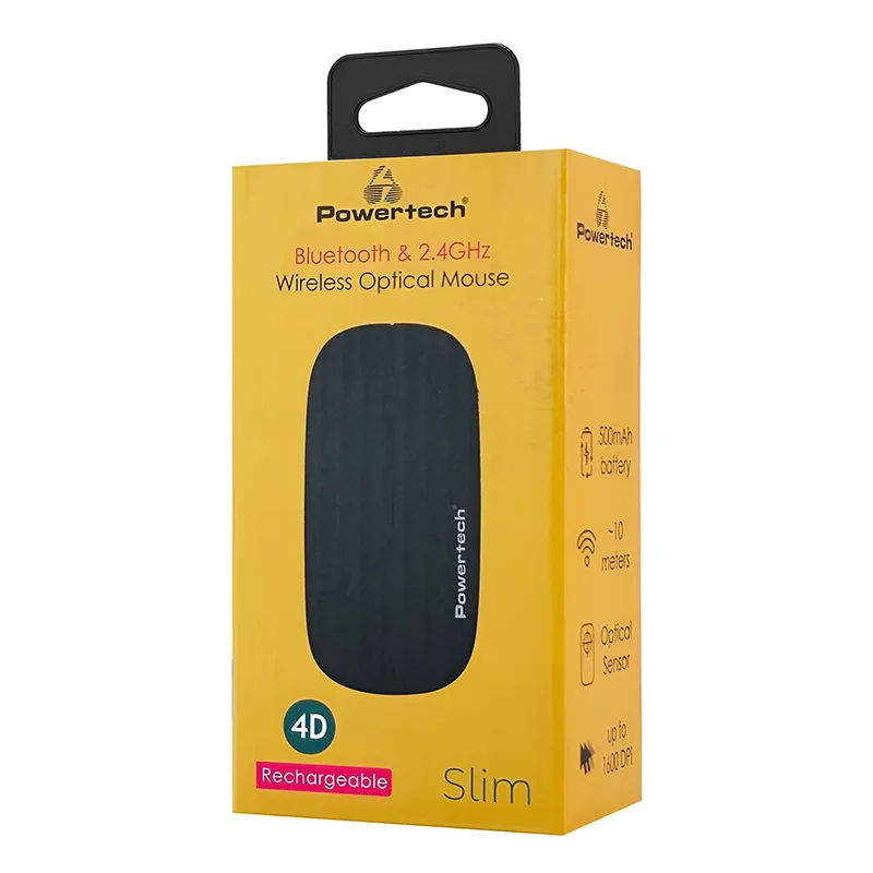 Ποντίκι Ασύρματο Οπτικό 2.4GHz & Bluetooth 1600DPI Μαύρο Powertech PT-1381 Ποντίκι Ασύρματο Οπτικό 2.4GHz & Bluetooth 1600DPI Μαύρο Powertech PT-1381