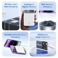 Power Bank 10000mAh 20W USB-C Ασύρματη Φόρτιση Usams CD214 Power Bank 10000mAh 20W USB-C Ασύρματη Φόρτιση Usams CD214
