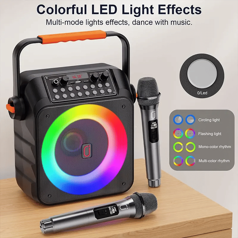 Σύστημα Karaoke 2 Ασύρματα Μικρόφωνα & LED 18Watt JYX T21-T Σύστημα Karaoke 2 Ασύρματα Μικρόφωνα & LED 18Watt JYX T21-T