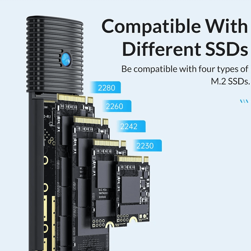 Θήκη M.2 NVMe SSD USB-C 3.2 Gen2 10Gbps Αλουμινίου Μαύρη ORICO PWM2-G2-BK-EP Θήκη M.2 NVMe SSD USB-C 3.2 Gen2 10Gbps Αλουμινίου Μαύρη ORICO PWM2-G2-BK-EP