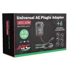 Τροφοδοτικό Universal Ρυθμιζόμενο 12W 3V–12V 1A Με 6 Κεφαλές ATC-12W Τροφοδοτικό Universal Ρυθμιζόμενο 12W 3V–12V 1A Με 6 Κεφαλές ATC-12W