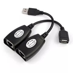 USB Extender Μέσω Καλωδίου Δικτύου RJ45 Μαύρο Powertech CAB-N098
