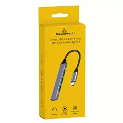USB Hub 4 Θυρών USB-C 5Gbps Γκρι POWERTECH PT-1113 USB Hub 4 Θυρών USB-C 5Gbps Γκρι POWERTECH PT-1113