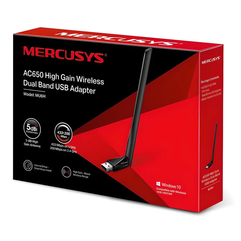 USB Wi-Fi Dual Band Με Κεραία 650Mbps Mercusys MU6H USB Wi-Fi Dual Band Με Κεραία 650Mbps Mercusys MU6H