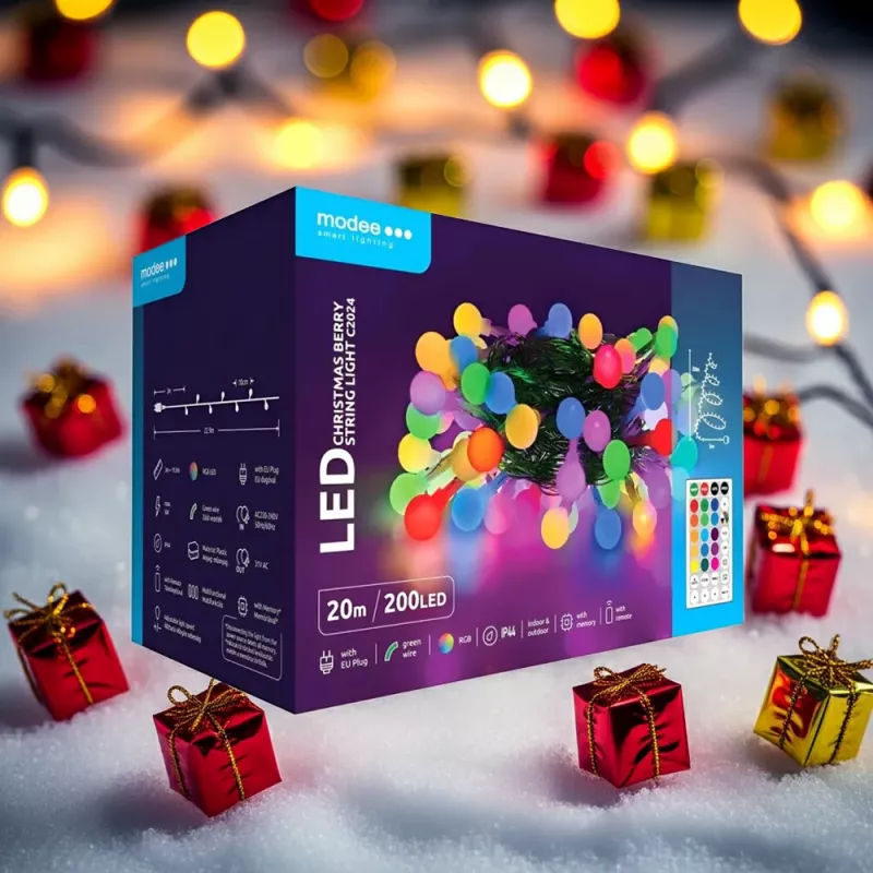 Χριστουγεννιάτικα Φωτάκια LED Berry RGB 200 Με Τηλεχειριστήριο 20m IP44 Modee Χριστουγεννιάτικα Φωτάκια LED Berry RGB 200 Με Τηλεχειριστήριο 20m IP44 Modee