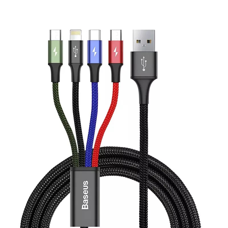 Καλώδιο Φόρτισης 3 Σε 1 USB To Lightning / 2x Type-C / micro USB Cable 3.5A 1.2m Baseus CA1T4-B01 Καλώδιο Φόρτισης 3 Σε 1 USB To Lightning / 2x Type-C / micro USB Cable 3.5A 1.2m Baseus CA1T4-B01