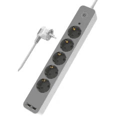 Πολύπριζο Ασφαλείας 5 Schuko & 2 USB 1.4m Λευκό Powertech PT-1059 Πολύπριζο Ασφαλείας 5 Schuko & 2 USB 1.4m Λευκό Powertech PT-1059