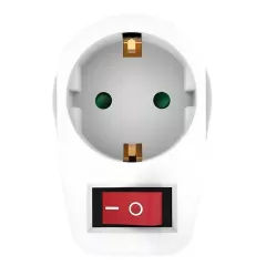 Αντάπτορας Ρεύματος Λευκός Schuko 16A Διακόπτης On/Off Powertech PT-811 Αντάπτορας Ρεύματος Λευκός Schuko 16A Διακόπτης On/Off Powertech PT-811