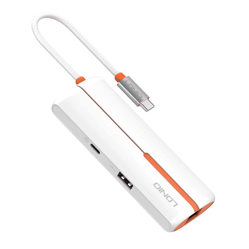 USB Hub 6 Θυρών Με Θύρα Δικτύου & USB-C 100W PD Λευκό LDNIO DS-26U USB Hub 6 Θυρών Με Θύρα Δικτύου & USB-C 100W PD Λευκό LDNIO DS-26U