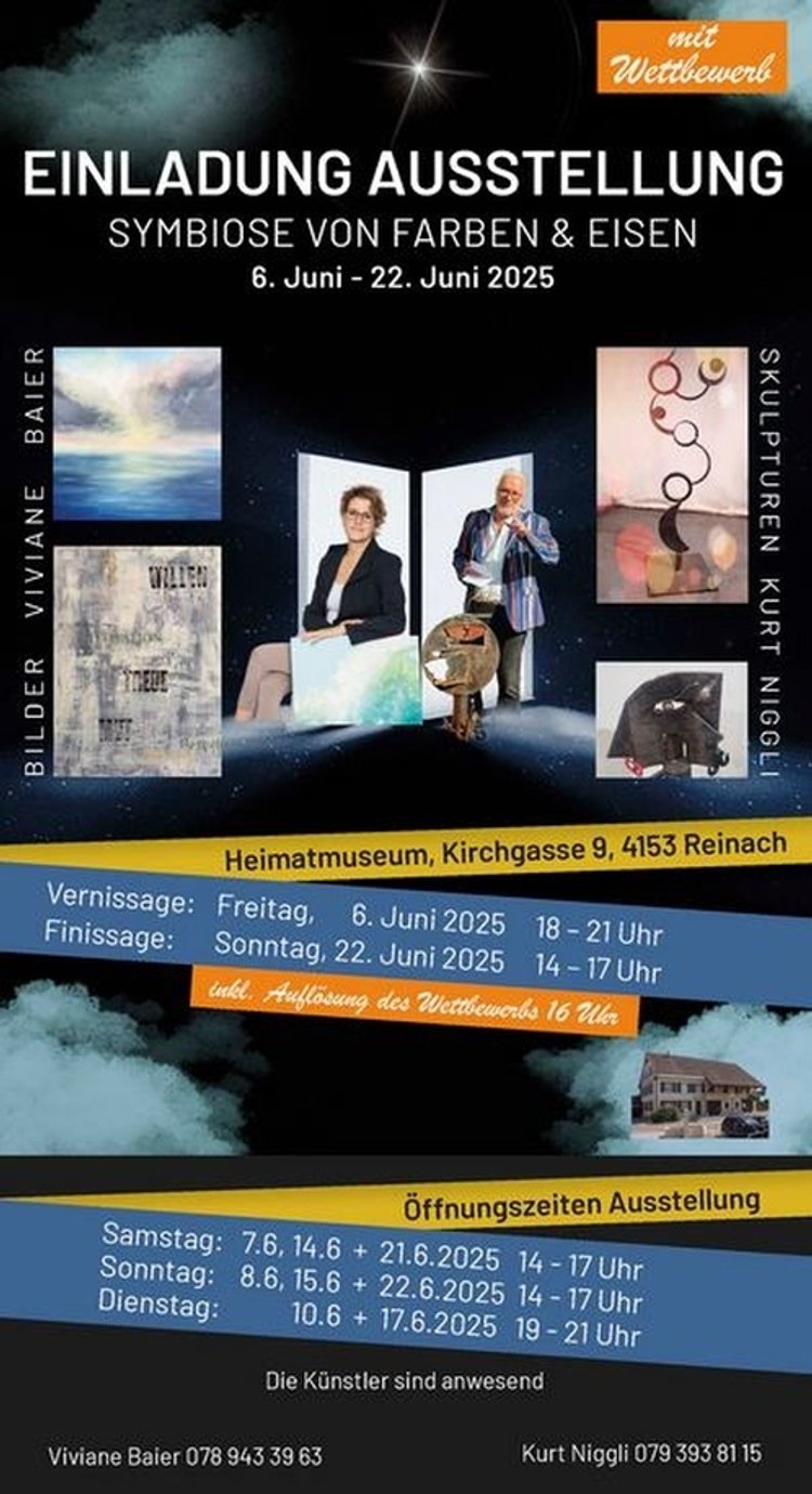Neue Kunstausstellung mit dem Titel: „Symbiose von Farben & Eisen“
