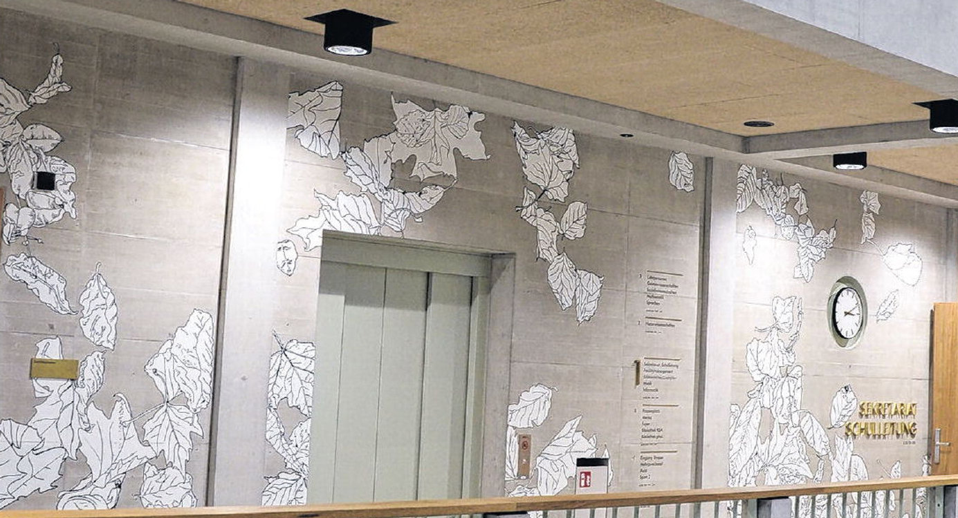 Kunst am Bau an der Kantonsschule Ausserschwyz in Pf&auml;ffikon erhielt bereits den zweiten namhaften Beitrag aus dem Lotteriefonds. Bild Archiv