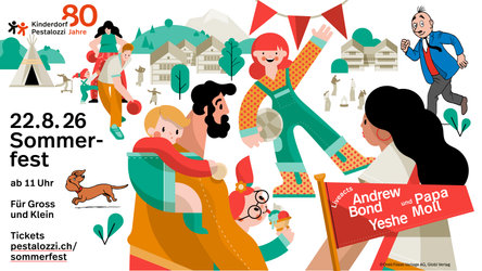 Sommerfest im Kinderdorf Pestalozzi mit Papa Moll
