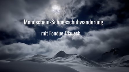 Mondschein Schneeschuhtour mit Fondue-Plausch Mondschein Schneeschuhtour mit Fondue-Plausch
