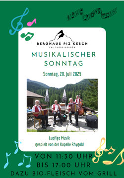 Musikalischer Sonntag im Berghaus Piz Kesch
